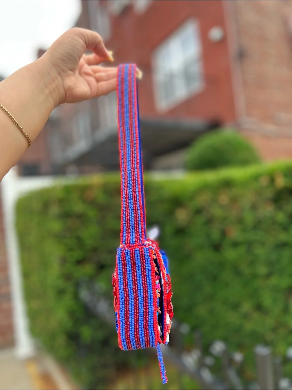 TJMAXX MARSHALLS Viral Paisley Floral Colorful Beaded Stripe Shoulder Bag Purse - Picture 9 of 16